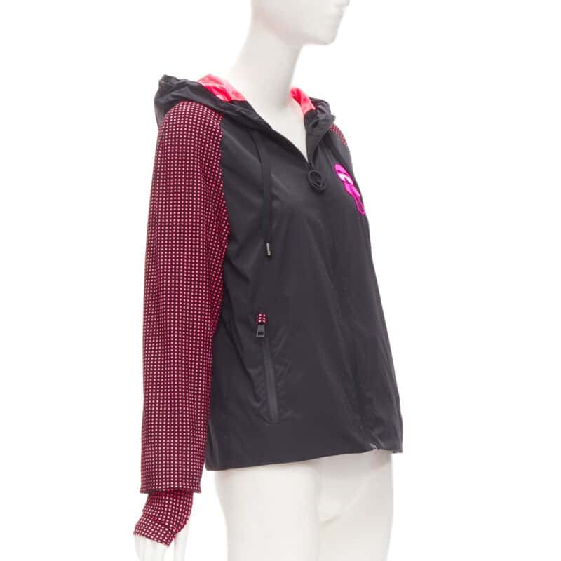 Fendi Black Pink Nylon Jacket Black Very good condition - Model View