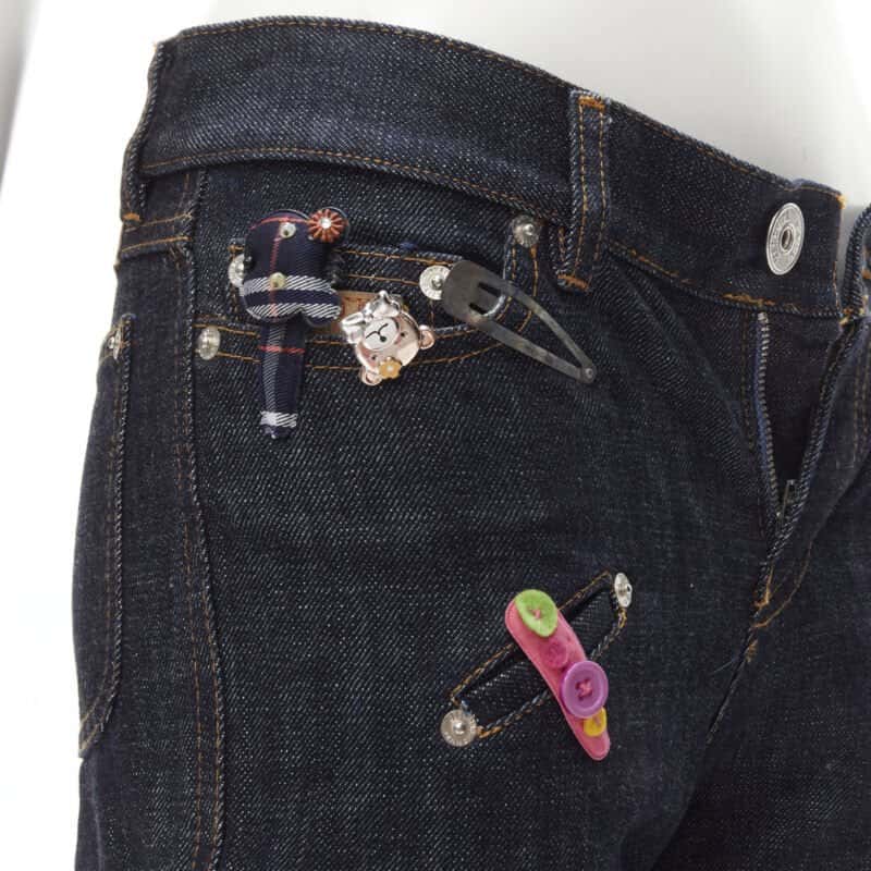 Moschino Denim Embroidered Jeans Blue Very good condition - Back View