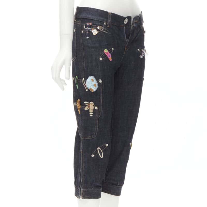 Moschino Denim Embroidered Jeans Blue Very good condition - Inside View