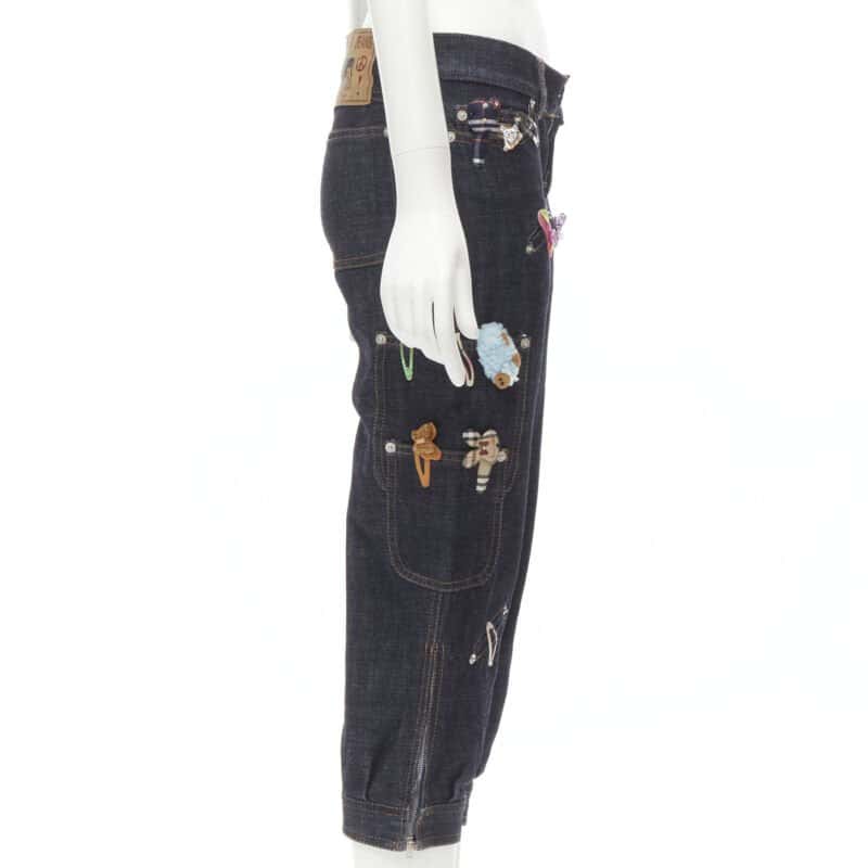 Moschino Denim Embroidered Jeans Blue Very good condition - Model View