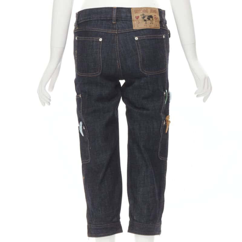 Moschino Denim Embroidered Jeans Blue Very good condition - Box View
