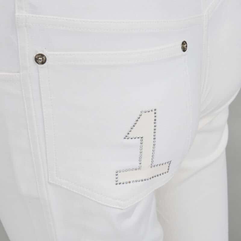 Christian Dior Crystal Cropped Jeans White Cotton Very good condition - Back View