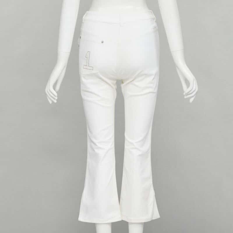 Christian Dior Crystal Cropped Jeans White Cotton Very good condition - Box View
