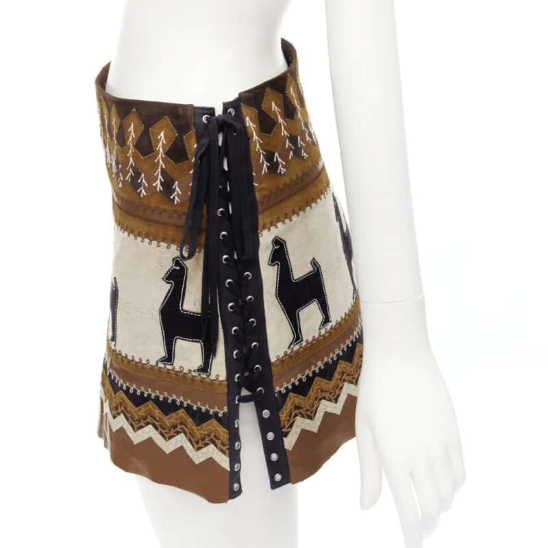 D&g Aztec Suede Skirt Brown Suede Very good condition - Back View