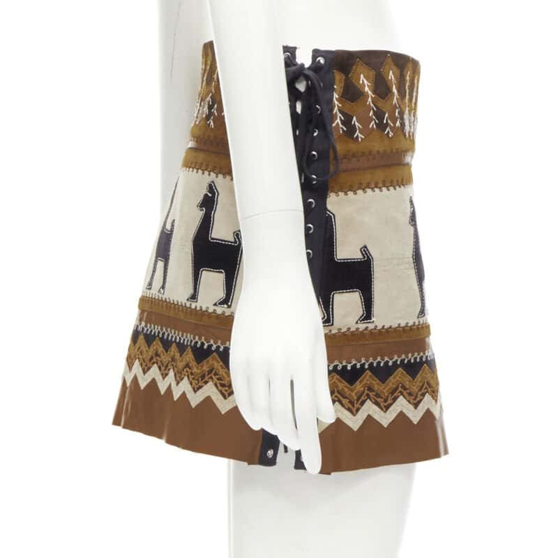 D&g Aztec Suede Skirt Brown Suede Very good condition - Model View