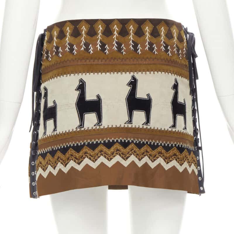 D&g Aztec Suede Skirt Brown Suede Very good condition - Box View