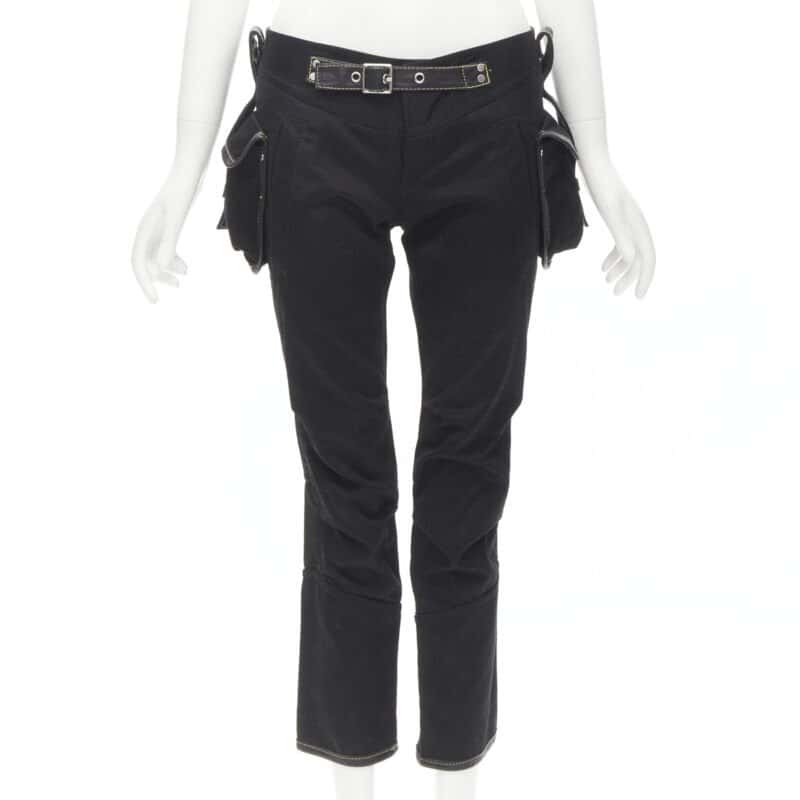 Dsquared2 Yellow Stitch Cargo Pants Black Cotton Very good condition - Inside View
