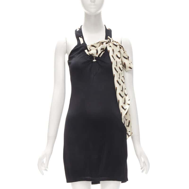 Gucci Boot Print Dress Black Viscose Very good condition - Front View