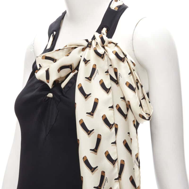Gucci Boot Print Dress Black Viscose Very good condition - Back View