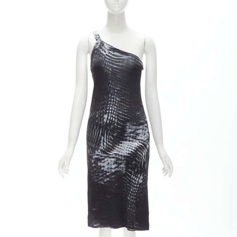 Gucci One Shoulder Dress Grey Viscose Never worn - Front View