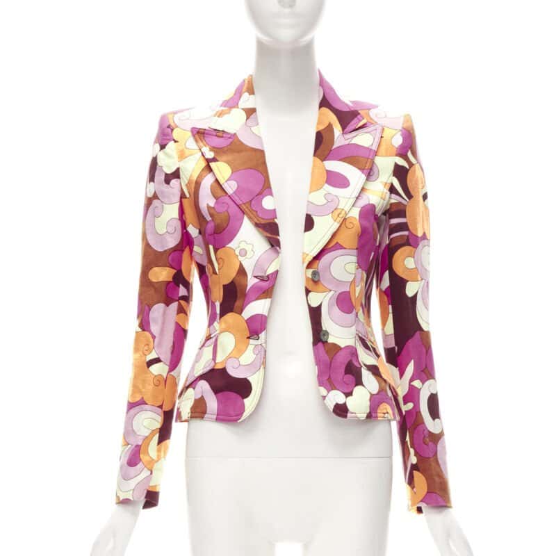D&g Flower Power Blazer Pink Cotton Very good condition - Front View