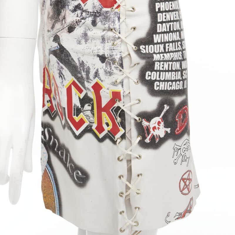 D&g Lace Up Skirt White Leather Very good condition - Back View