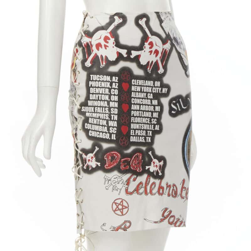 D&g Lace Up Skirt White Leather Very good condition - Inside View