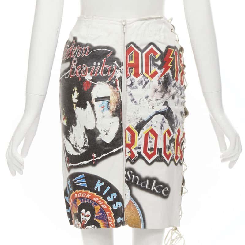 D&g Lace Up Skirt White Leather Very good condition - Box View