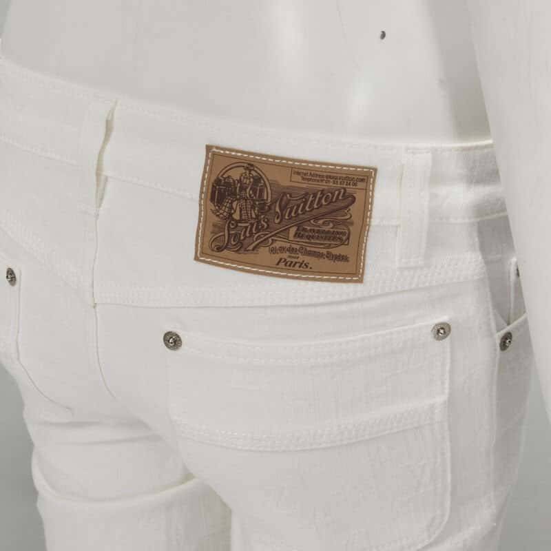 Louis Vuitton Blue Jacquard Boot Jeans White Never worn - Back View
