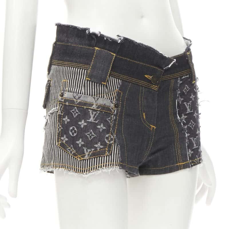 Louis Vuitton LV Patchwork Shorts Blue Cotton Very good condition - Front View