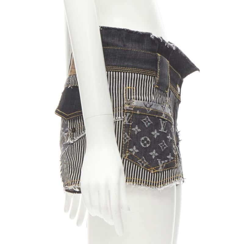 Louis Vuitton LV Patchwork Shorts Blue Cotton Very good condition - Inside View