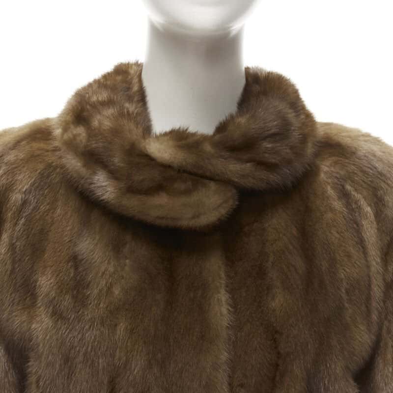 Unsigned Brown Fur Collar Jacket Brown Fur Never worn - Back View