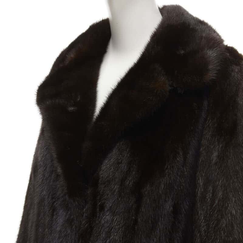 Unsigned Brown Fur Long Coat Brown Fur Never worn - Back View