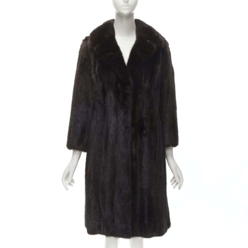 Unsigned Brown Fur Long Coat Brown Fur Never worn - Inside View