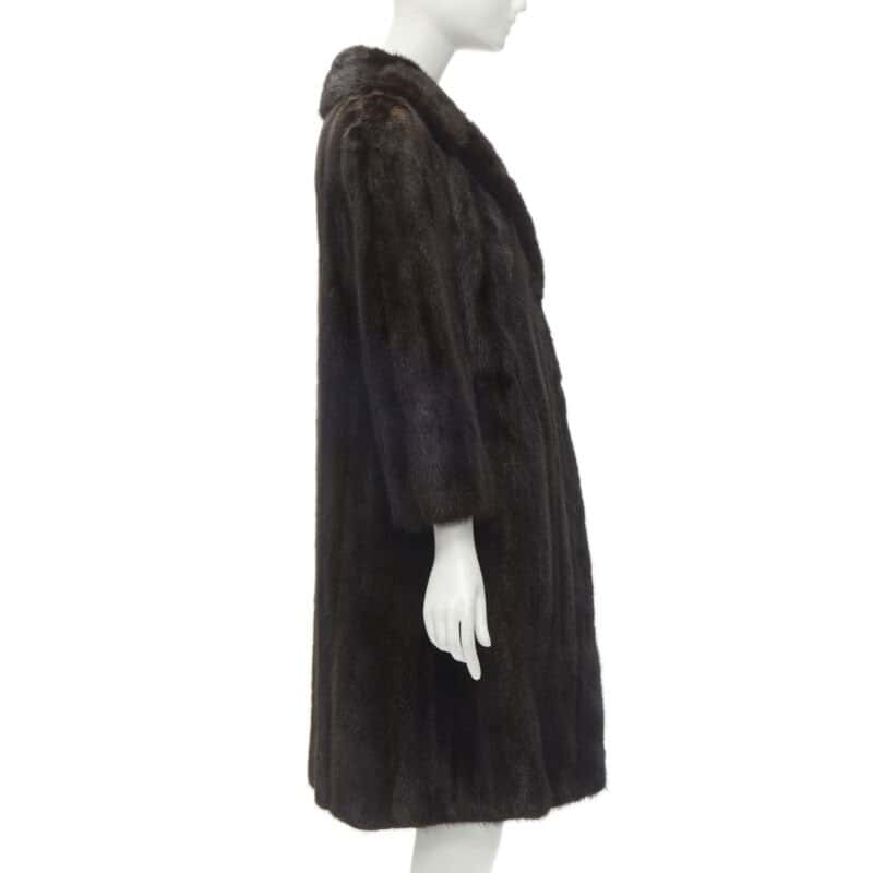 Unsigned Brown Fur Long Coat Brown Fur Never worn - Box View