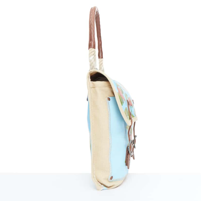 Kate Spade Rose Print Satchel Blue Good condition - Model View