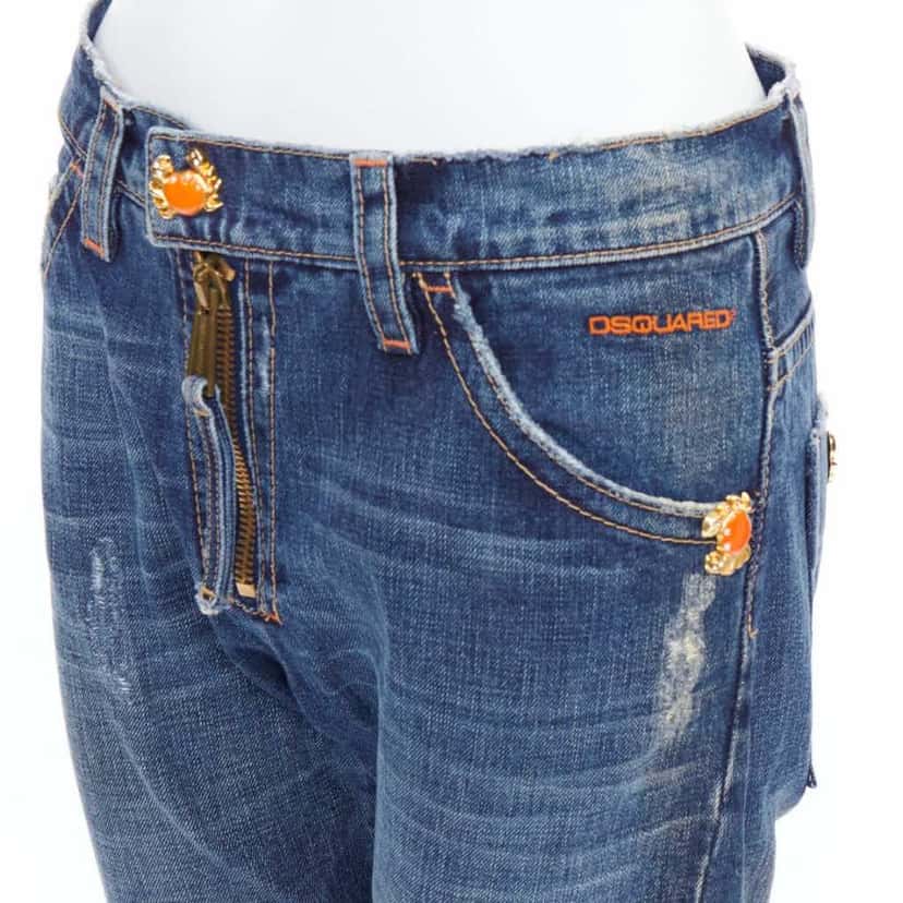 Dsquared2 Orange Cropped Jeans Blue Cotton Very good condition - Back View