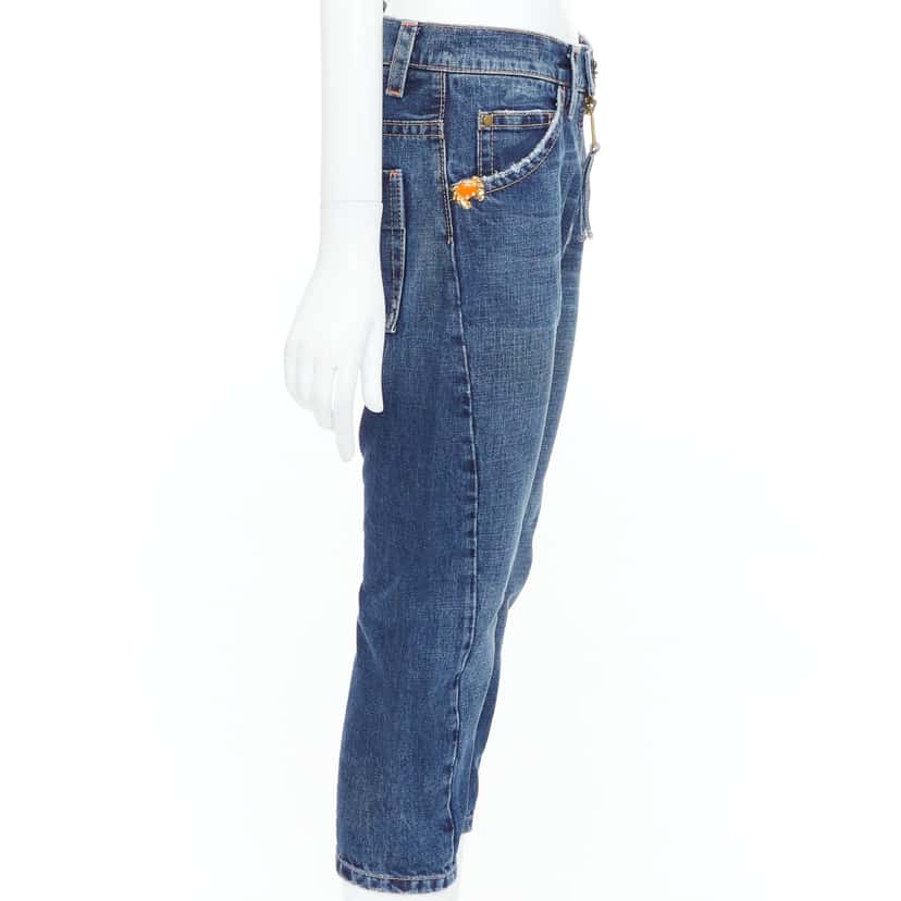 Dsquared2 Orange Cropped Jeans Blue Cotton Very good condition - Model View