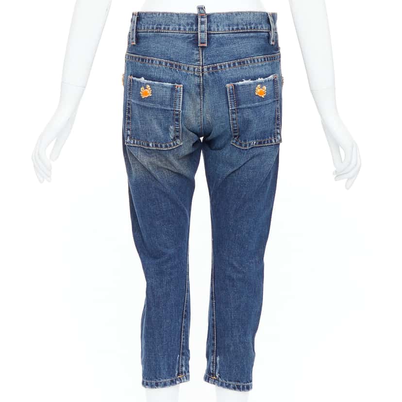Dsquared2 Orange Cropped Jeans Blue Cotton Very good condition - Box View