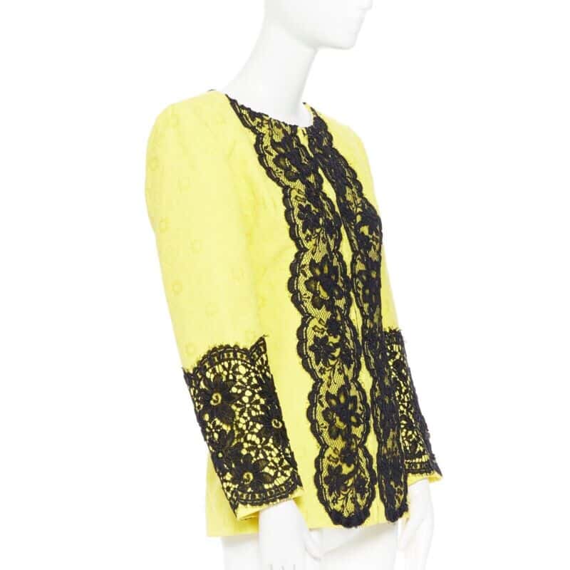 Christian Lacroix Floral Jacquard Jacket Yellow Cotton Very good condition - Model View