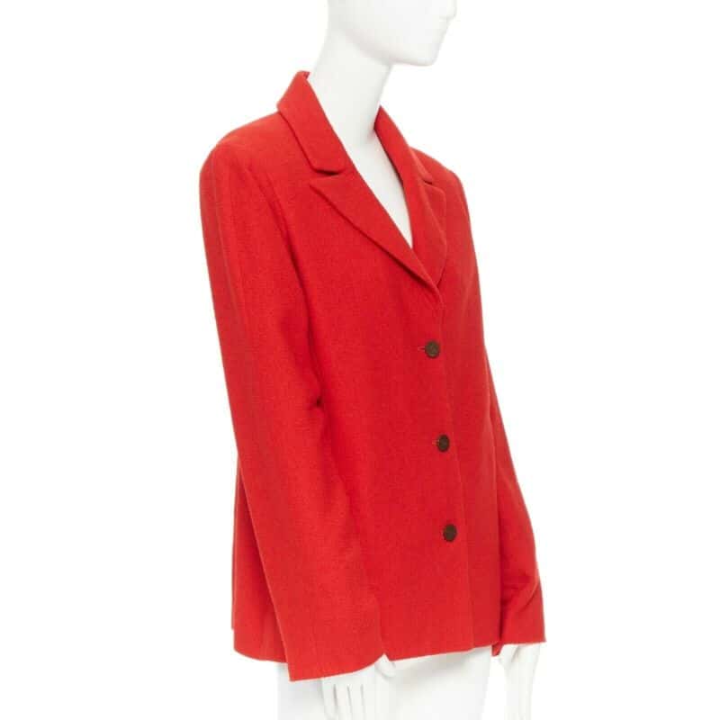 Chanel Lipstick Tweed Blazer Red Wool Good condition - Front View