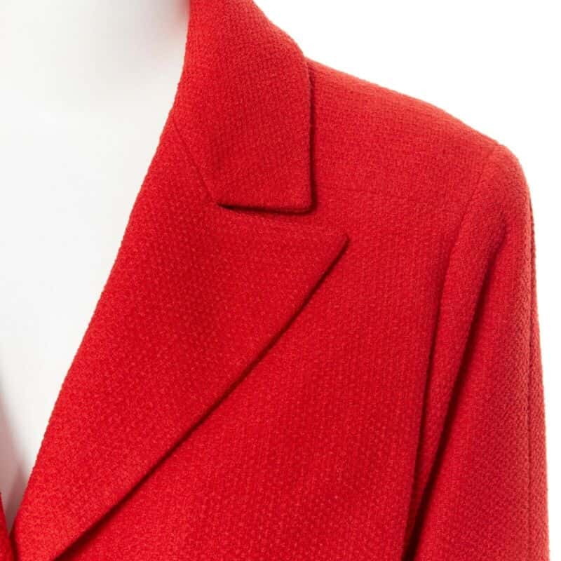 Chanel Lipstick Tweed Blazer Red Wool Good condition - Back View