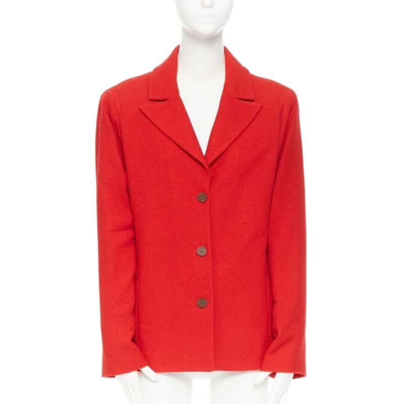 Chanel Lipstick Tweed Blazer Red Wool Good condition - Model View