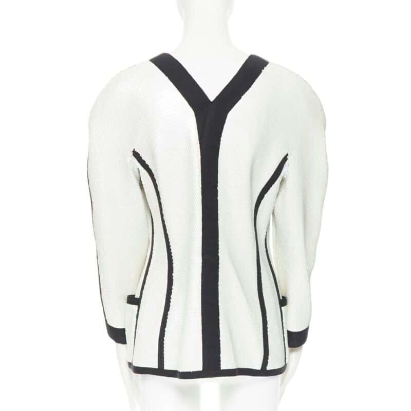 Chanel Sequin Trim Jacket White Polyester Good condition - Box View