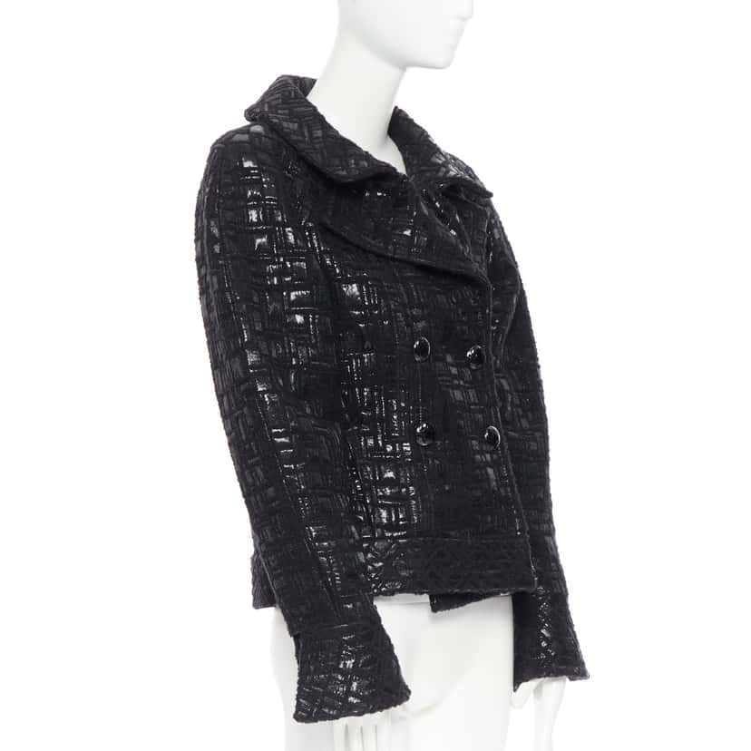 Chanel Cyber Tweed Jacket Black Tweed Never worn - Inside View