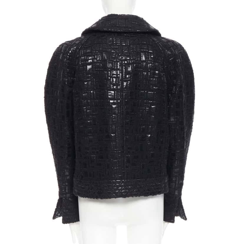 Chanel Cyber Tweed Jacket Black Tweed Never worn - Box View