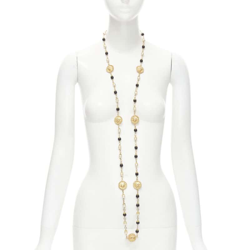Chanel Lion Head Necklace Gold Metal Very good condition - Back View