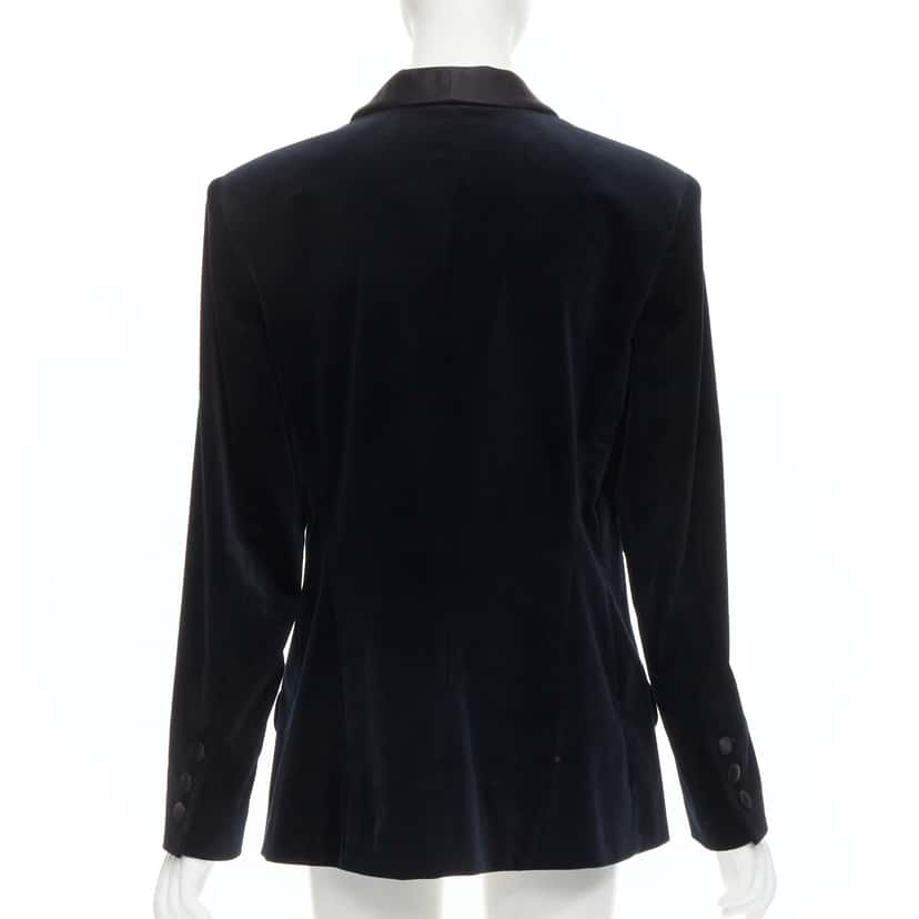 Chanel Velvet Tuxedo Blazer Navy Velvet Never worn - Box View