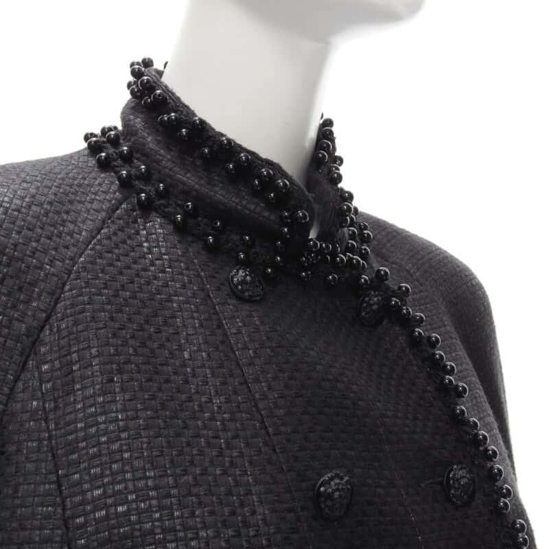Chanel Lacquered Tweed Lion Jacket Black Polyester Never worn - Back View