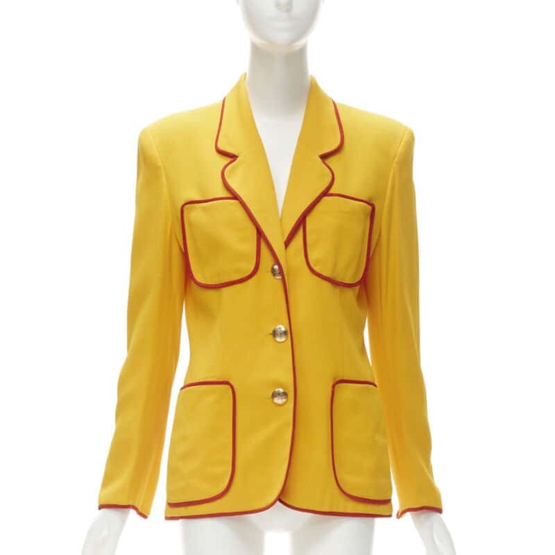 Moschino Yellow Trim Blazer Yellow Polyester Never worn - Front View