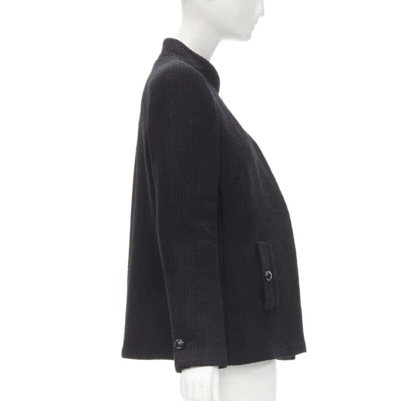 Chanel Black Lattice Wrap Jacket Black Cotton Never worn - Box View