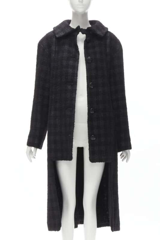 Chanel Black Lurex Tweed Coat Black Wool Never worn - Inside View