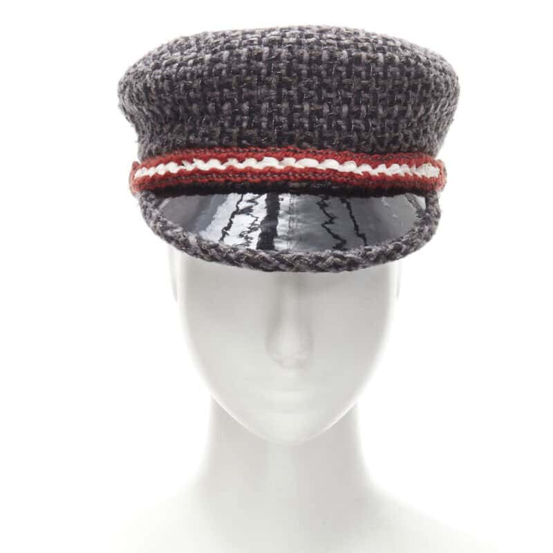 Chanel Grey Tweed Sailor Hat Grey Never worn - Back View