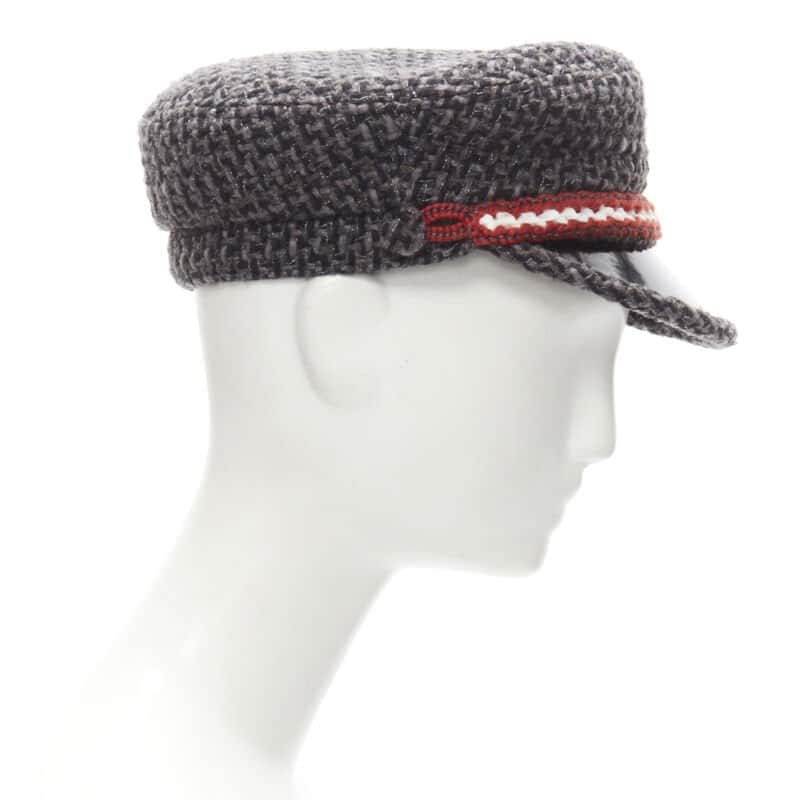 Chanel Grey Tweed Sailor Hat Grey Never worn - Inside View