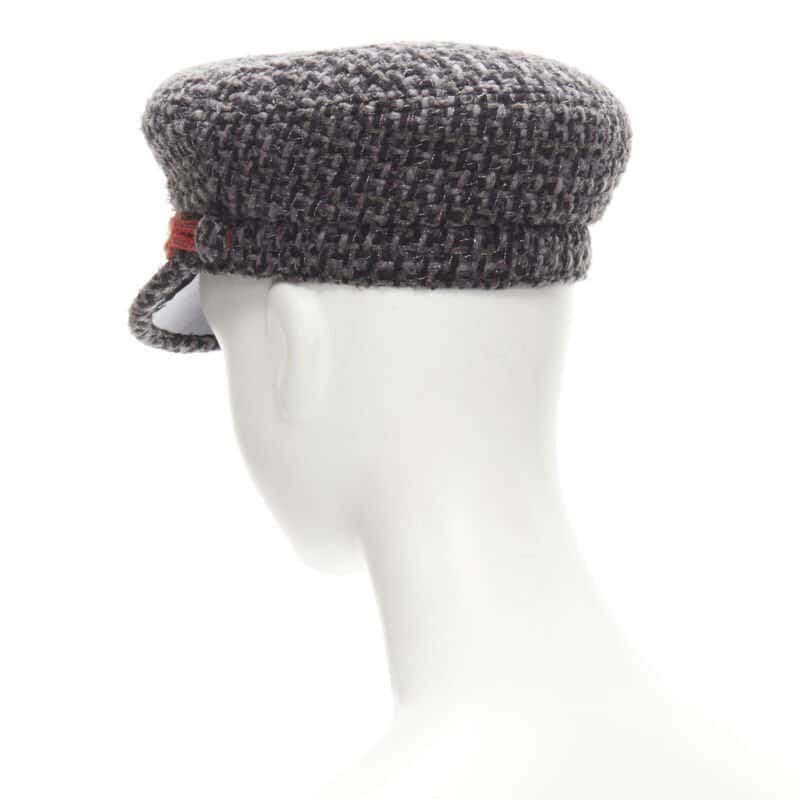 Chanel Grey Tweed Sailor Hat Grey Never worn - Box View