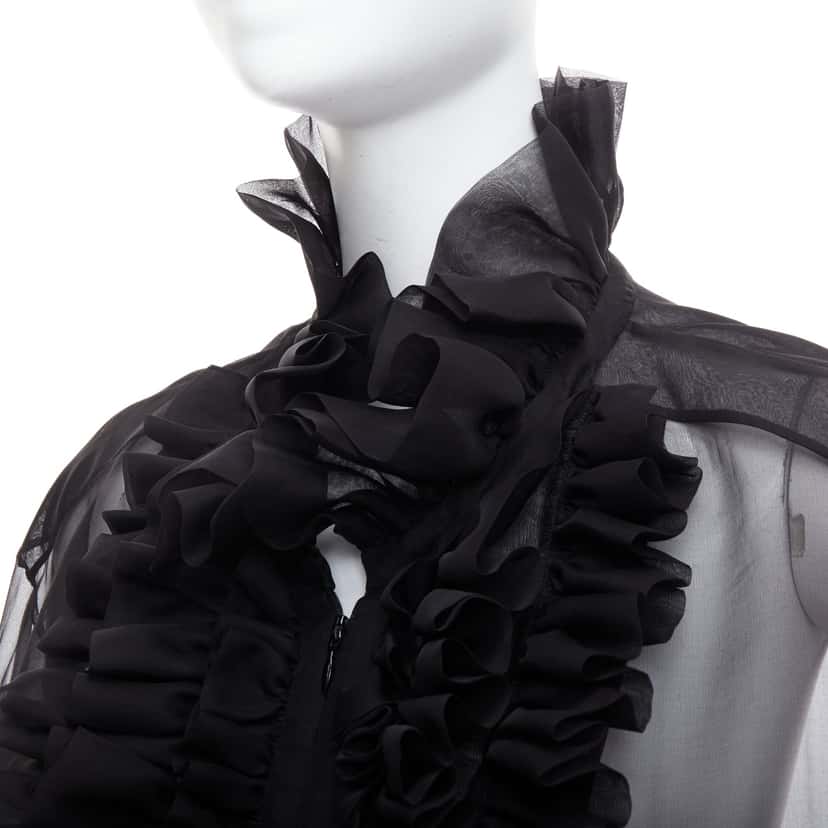 Chanel Sheer Silk Victorian Jacket Black Silk Very good condition - Back View