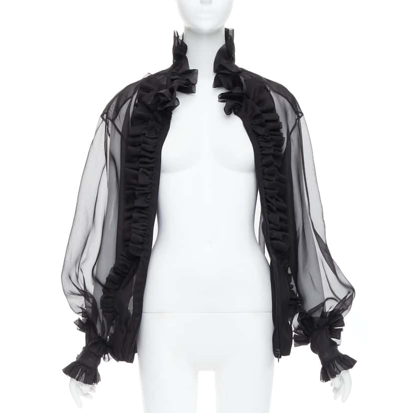 Chanel Sheer Silk Victorian Jacket Black Silk Very good condition - Inside View