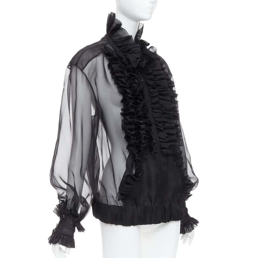 Chanel Sheer Silk Victorian Jacket Black Silk Very good condition - Model View