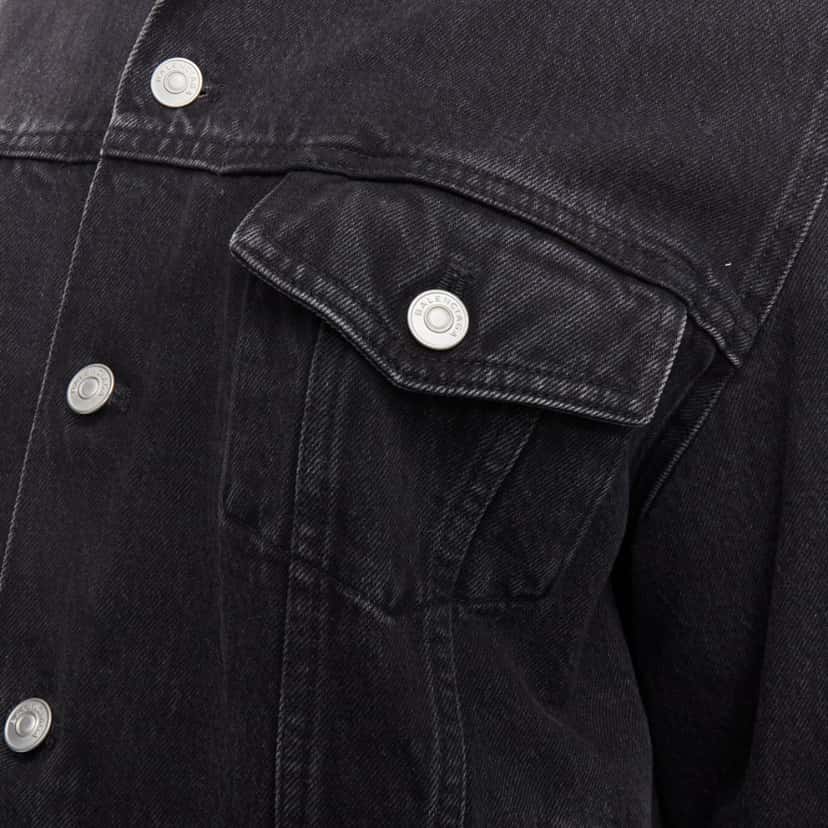Balenciaga Grey Washed Denim Jacket Grey Cotton Never worn - Back View