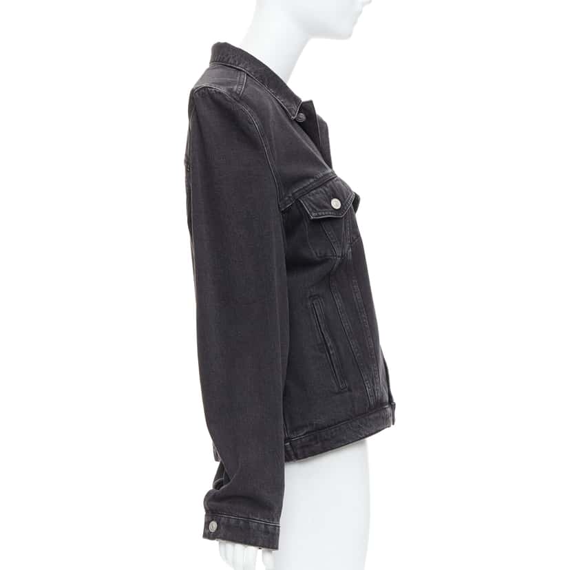 Balenciaga Grey Washed Denim Jacket Grey Cotton Never worn - Box View